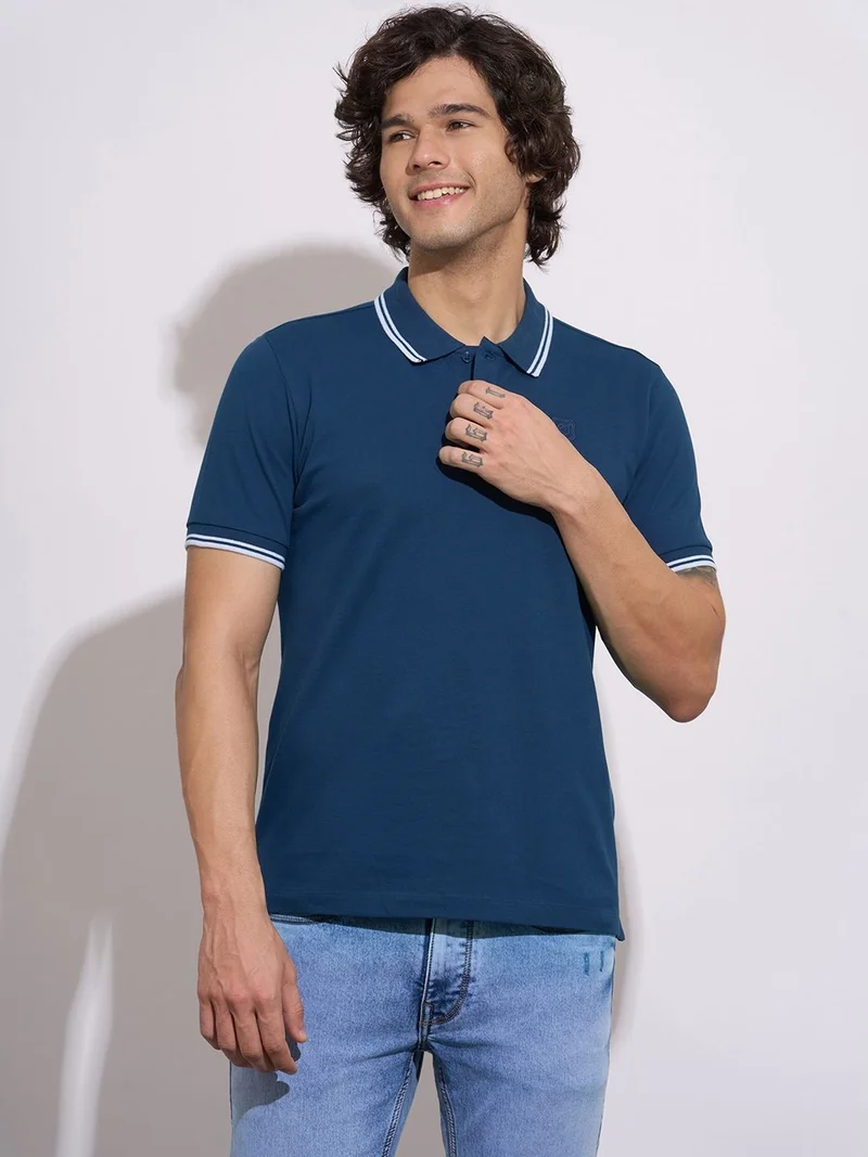 Being Human Men Polo Collar Pure Cotton Slim Fit T-shirt