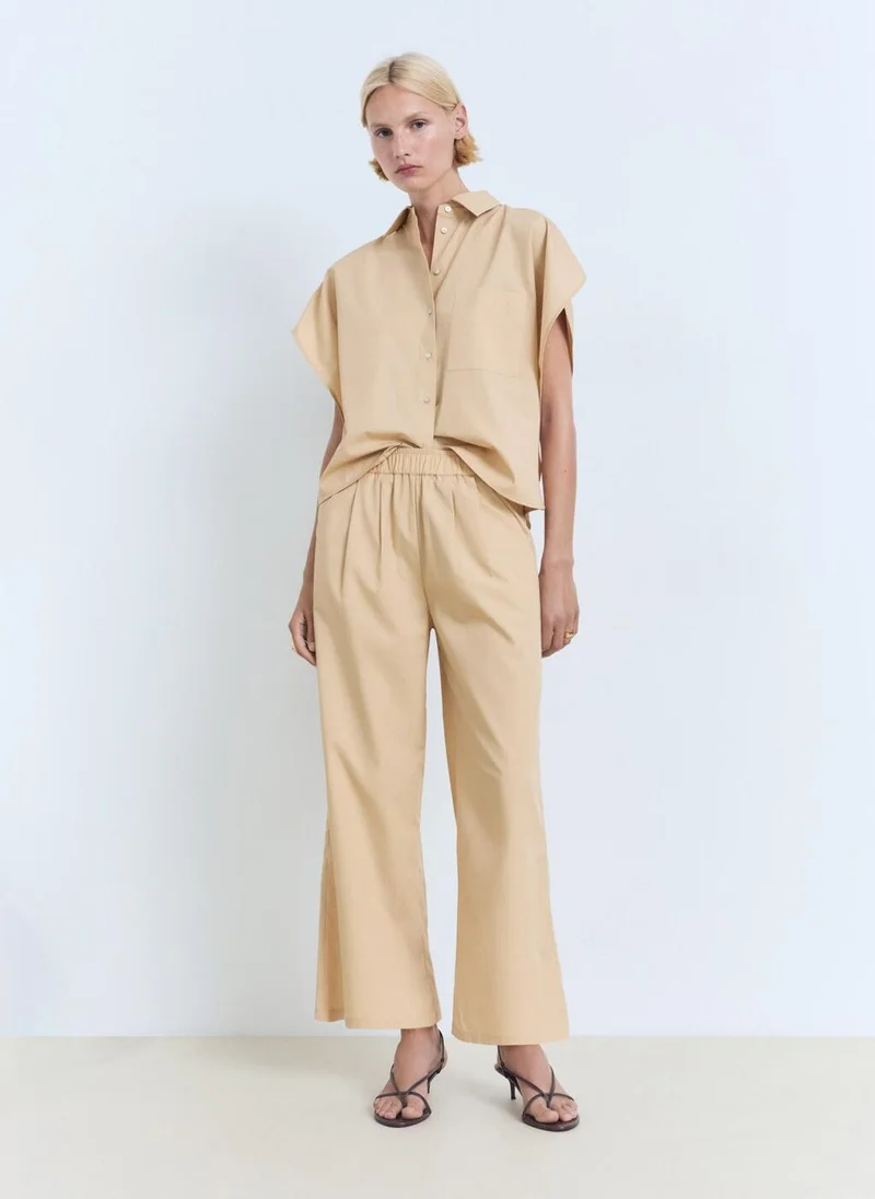 MANGO Straight-cut crop trousers