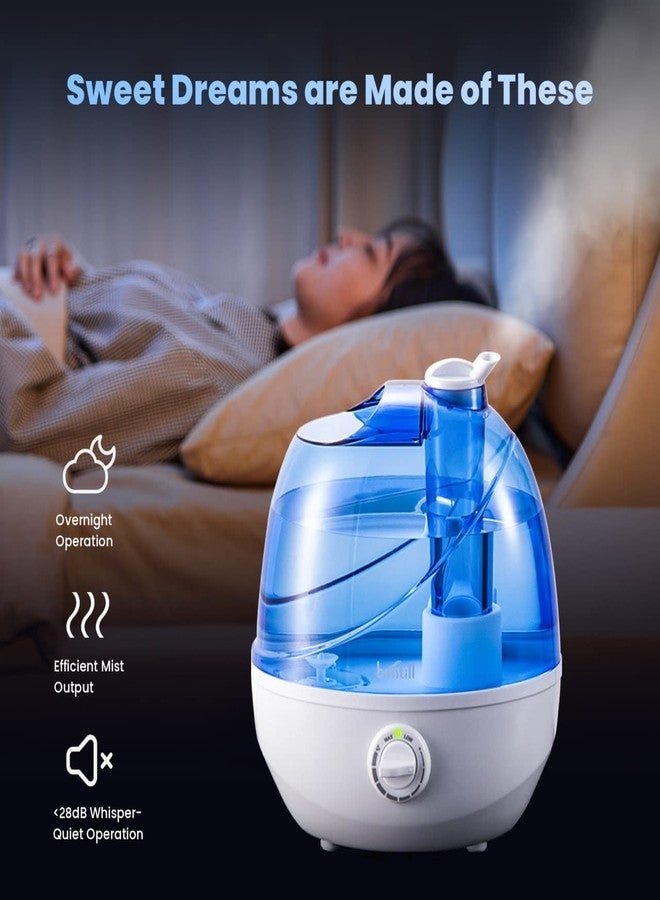 bontill Cool Mist Humidifiers for Bedroom & Large Room (2.5L Water Tank) Quiet Ultrasonic Air Humidifier For Babies Nursery, Office, Indoor Plants & Whole House -Adjustable 360 Rotation Nozzle, Auto-Shut Off - Image 4