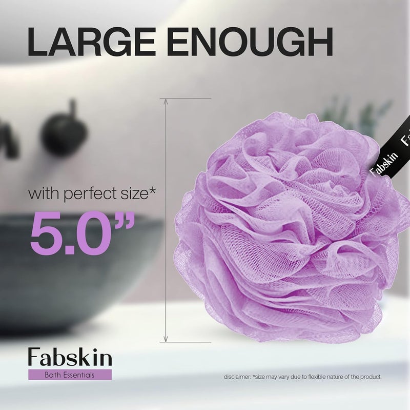 Fabskin لوفاة استحمام فاب سكين الفاخرة للرجال والنساء | عبوة من 4 | بنفسجي وأصفر | لوفاة رغوية للاستحمام | إسفنجة فرك للاستحمام | مصنوعة في الهند - Image 5
