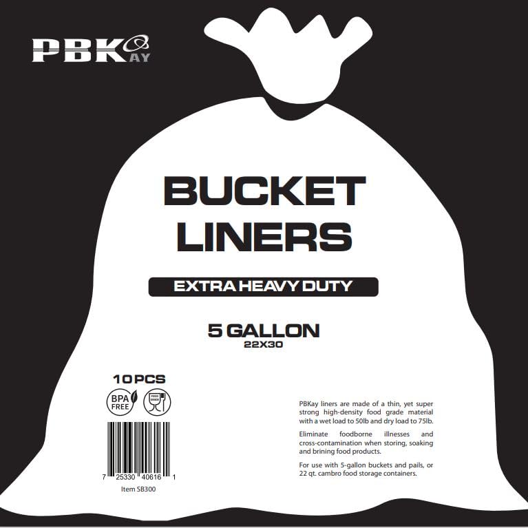 PBKay 5 Gallon Bucket Liner Bags for Marinating and Brining, Food Grade, BPA Free, Extra Heavy Duty Leak Proof (10 pack) Does NOT Include Bucket - Image 4
