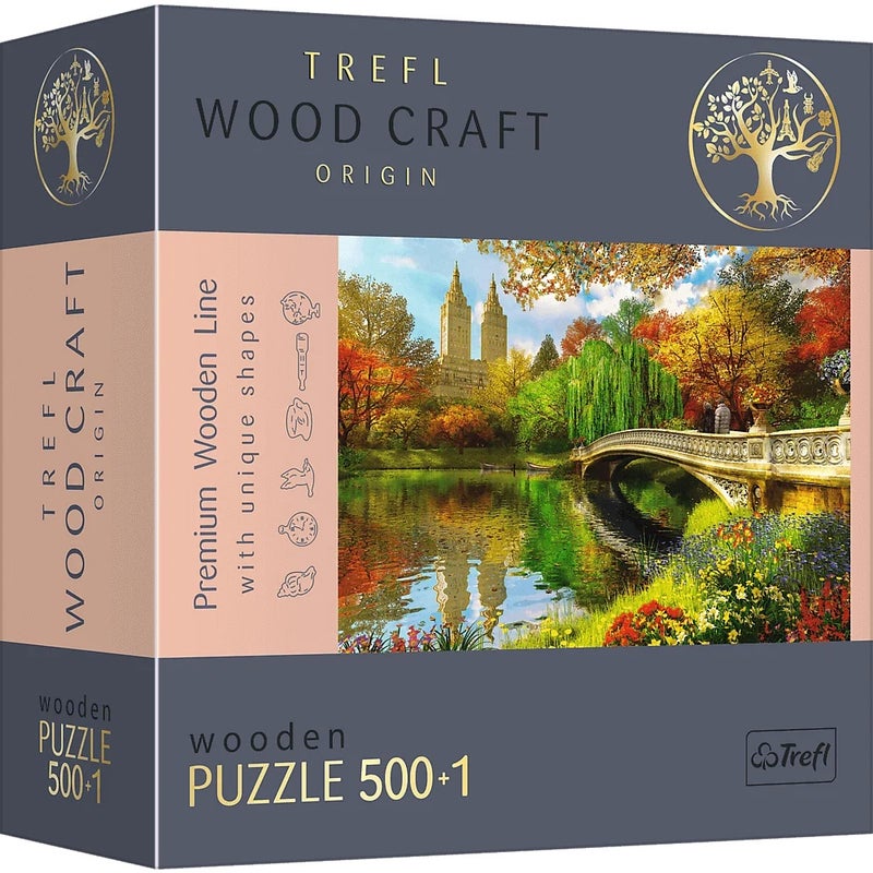 Trefl - Wood Craft Central Park, Manhattan, New York Wooden Puzzle 500+1 Pieces - 20157 - Image 1