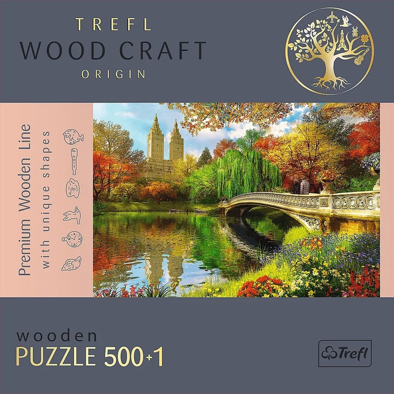 Trefl - Wood Craft Central Park, Manhattan, New York Wooden Puzzle 500+1 Pieces - 20157 - Image 4