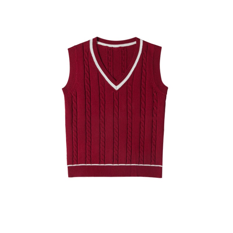 Women's V-Neck Cable Knit Vest - Image 3
