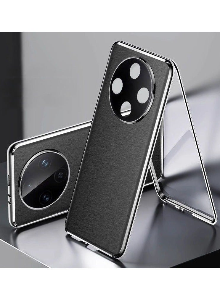 غطاء جلدي لفيفو Y300 برو - غطاء مغناطيسي مقاوم للصدمات بكامل الجسم مع واقي شفاف، مدمج مع فيلم حماية