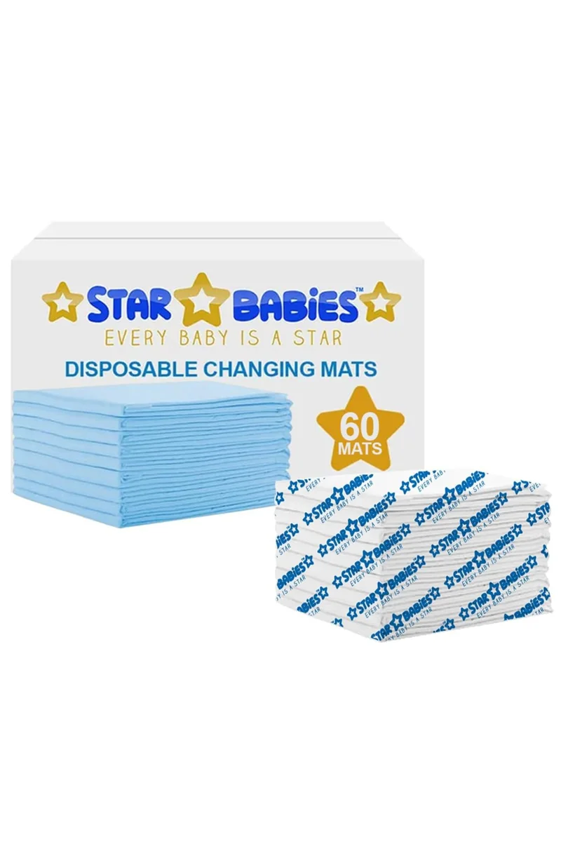 STAR BABiES Star Babies Disposable Changing mats Large (45 x 60cm) Pack of 60 - Blue