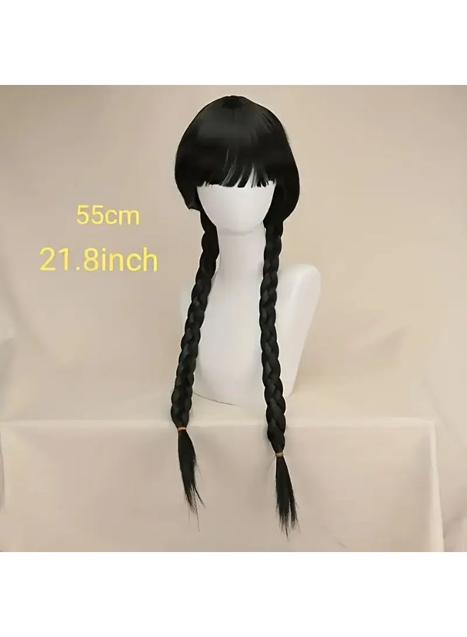 باروكة نسائية سوداء مضفرة بعقد مزدوجة - Image 4