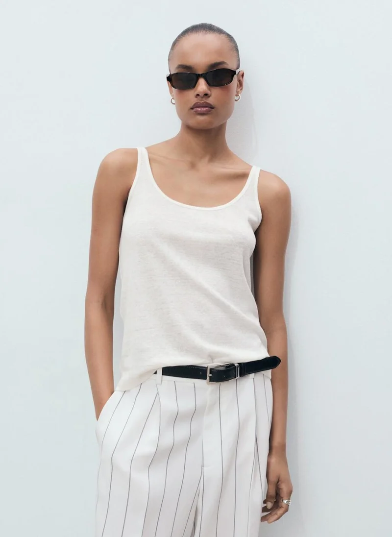 MANGO Crew Neck Sleevless Top