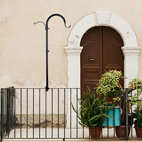 WOSIBO 2 Pack Three Span Deck Hook, 37 Inches Deck Bird Feeder Pole, Hanging Baskets Porch Multi-Hook for Deck Kit with Three Branches for Plant Hangers, Lanterns, Wind Chimes and More - Image 4