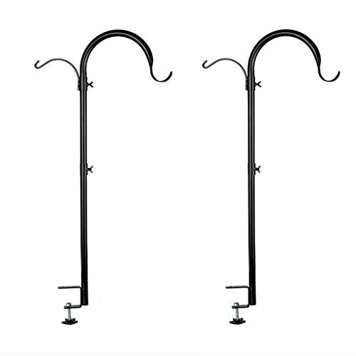 WOSIBO 2 Pack Three Span Deck Hook, 37 Inches Deck Bird Feeder Pole, Hanging Baskets Porch Multi-Hook for Deck Kit with Three Branches for Plant Hangers, Lanterns, Wind Chimes and More - Image 1