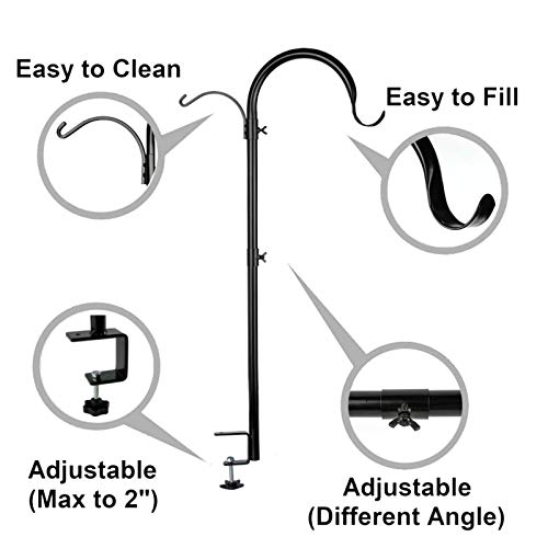 WOSIBO 2 Pack Three Span Deck Hook, 37 Inches Deck Bird Feeder Pole, Hanging Baskets Porch Multi-Hook for Deck Kit with Three Branches for Plant Hangers, Lanterns, Wind Chimes and More - Image 2