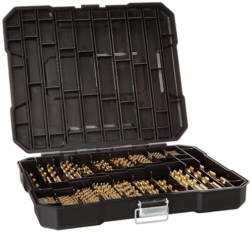 Hurricane 230 Pieces Titanium Twist Drill Bit Set 135 Tip High Speed Steel Size from 364 up to 12 Ideal Drilling in WoodCast IronAluminum AlloyPlasticFiberglass with Hard Storage - Image 1