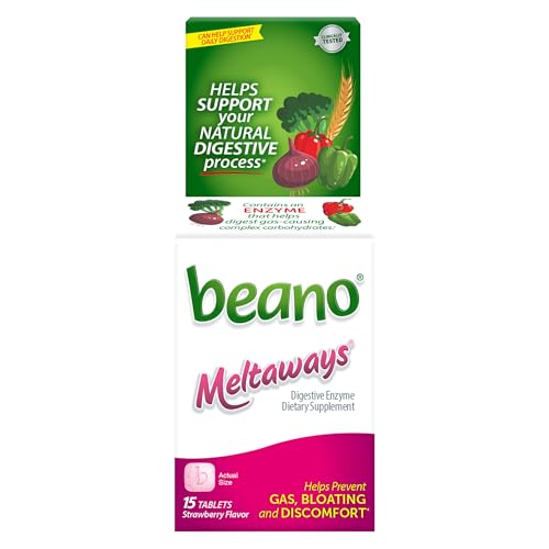 Beano Meltaways, Gas Prevention & Digestive Enzyme Supplement, Strawberry Flavor, 15 Count - Image 1