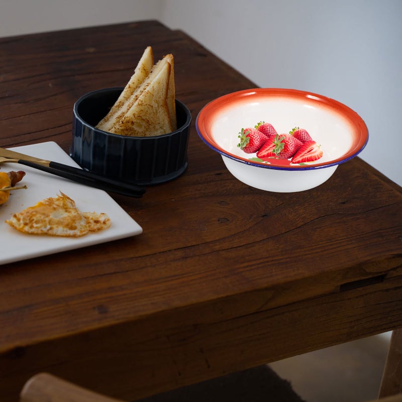 🍳 وعاء مطبخ كبير السعة من المينا بتصميم كلاسيكي للاستخدام المتعدد - Image 4