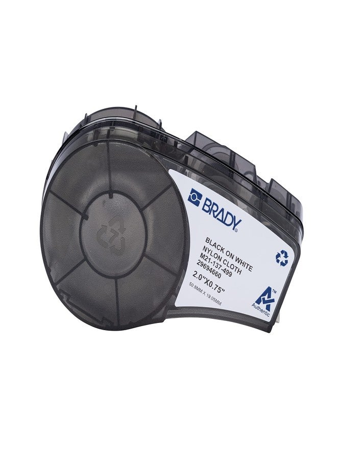 Brady Authentic (M21-137-499) Pre-Sized High-Adhesion Nylon Labels for Equipment, General ID, Lab, Wire/Cable, Black on White Material - Designed for M210, M210-LAB, M211 Printers, 0.75 in H x 2 in W - Image 1