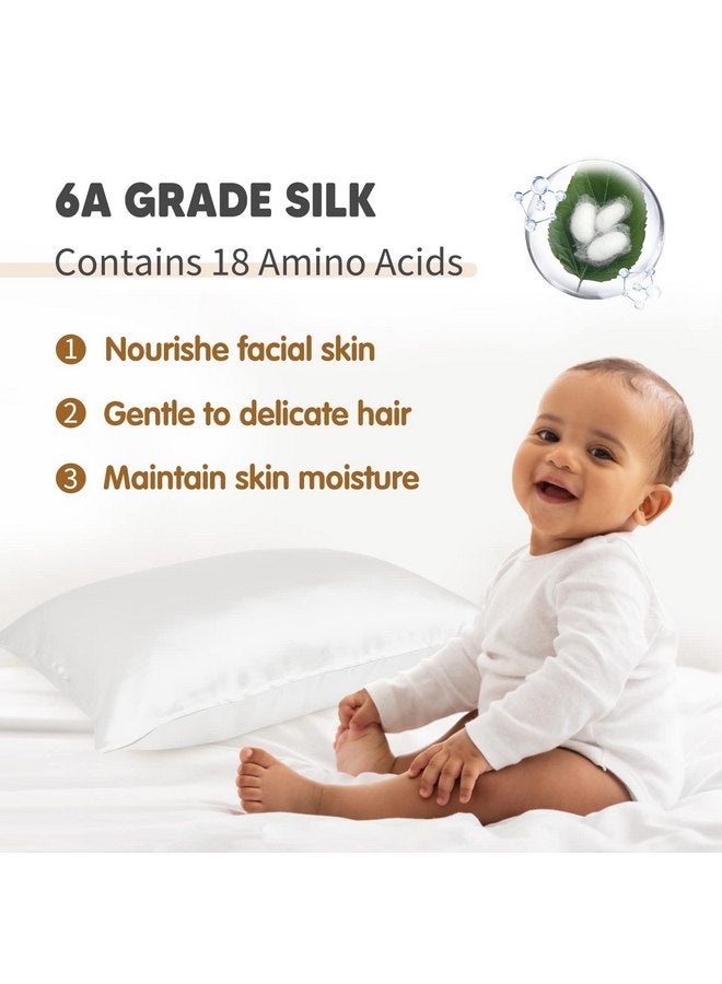 OLESILK Toddler 100% Mulberry Silk Pillowcase, Breathable Soft Smooth for Nursery Kids Night Sleeping, Silk Travel Pillow Cases with Hidden Zipper (1 Pack, Ivory, 13"x18") - Image 4