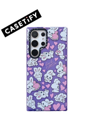 Lavender with pink hearts