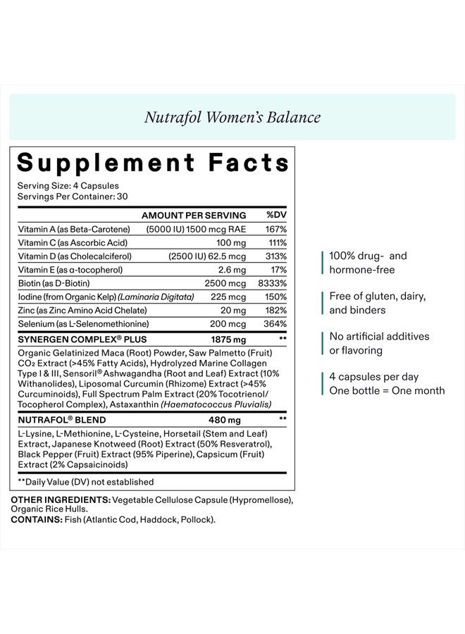 NUTRAFOL Women's Balance Hair Growth Supplements, Ages 45 and Up, Clinically Proven Hair Supplement for Visibly Thicker Hair and Scalp Coverage, Dermatologist Recommended - 2 Month Supply, Pack of 2 - Image 2