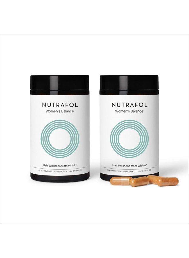 NUTRAFOL Women's Balance Hair Growth Supplements, Ages 45 and Up, Clinically Proven Hair Supplement for Visibly Thicker Hair and Scalp Coverage, Dermatologist Recommended - 2 Month Supply, Pack of 2 - Image 1