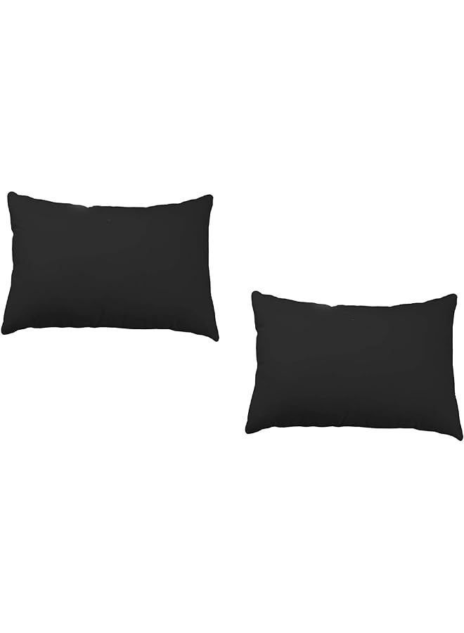Stylie Soft Plain Pillow, Black, Size 50 * 75 cm, 2 Pieces - Image 1