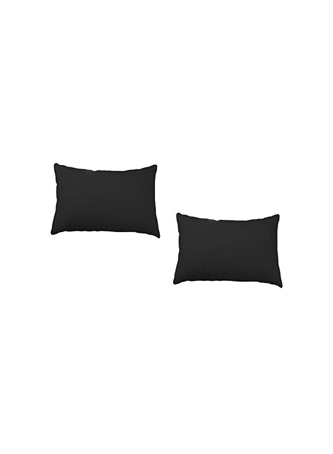 Stylie Soft Plain Pillow, Black, Size 50 * 75 cm, 2 Pieces - Image 3