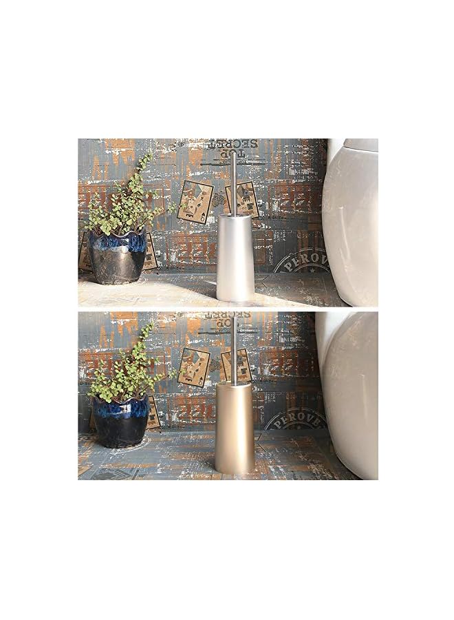promass Toilet Brush and Holder Set Dense Nylon Bristles Sturdy Stainless Steel Long Handle Deep Cleaning Scrubbing, Slim Compact for Bathroom Storage - Ergonomic, Elegant, Rustproof, Durable - Image 5