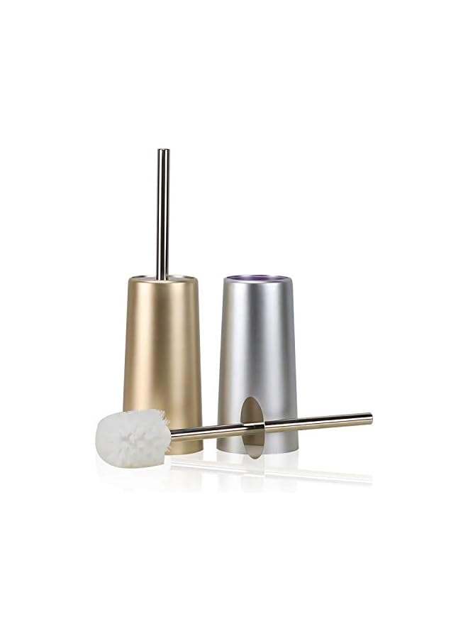 promass Toilet Brush and Holder Set Dense Nylon Bristles Sturdy Stainless Steel Long Handle Deep Cleaning Scrubbing, Slim Compact for Bathroom Storage - Ergonomic, Elegant, Rustproof, Durable - Image 3