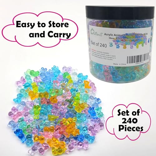 AiFanS Counting Bears and Bunnies240 Pieces Counter Toys for Kids Fun Educational Math Manipulatives with Storage Box for Counting Learning - Image 5