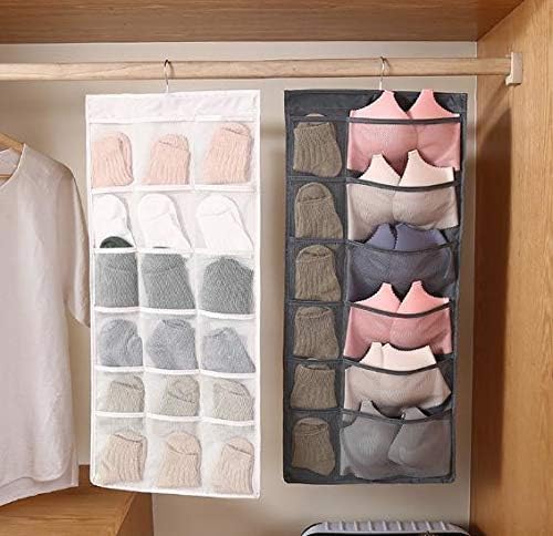 Unyks Star Unyks Star Closet Hanging Organizer with Mesh Pockets Dual Sided Wall Shelf Wardrobe Storage Bags Cloth Space Saver Bag for Bra Underwear Socks Multi - Image 2