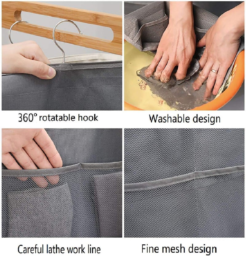 Unyks Star Unyks Star Closet Hanging Organizer with Mesh Pockets Dual Sided Wall Shelf Wardrobe Storage Bags Cloth Space Saver Bag for Bra Underwear Socks Multi - Image 4