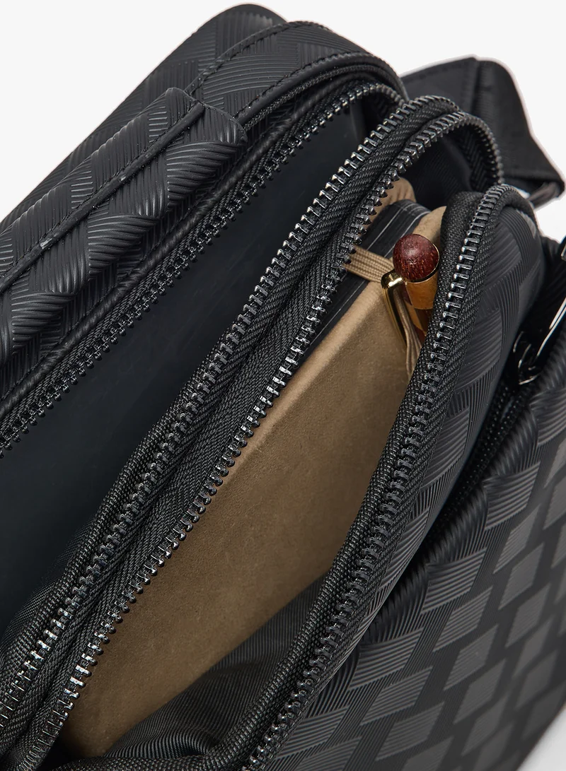 Robert Wood Textuted Crossbody Messenger Bag