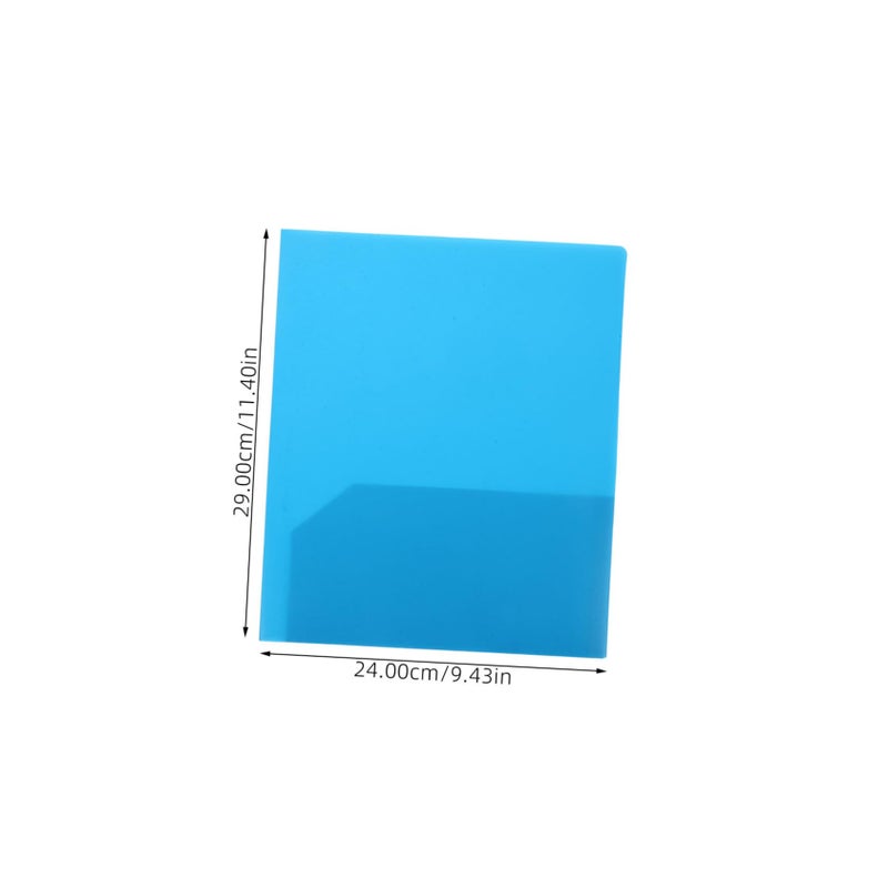 Blue 6 Pack Two Pocket Plastic Folders Double Pockets PP Document Organizer - Image 3