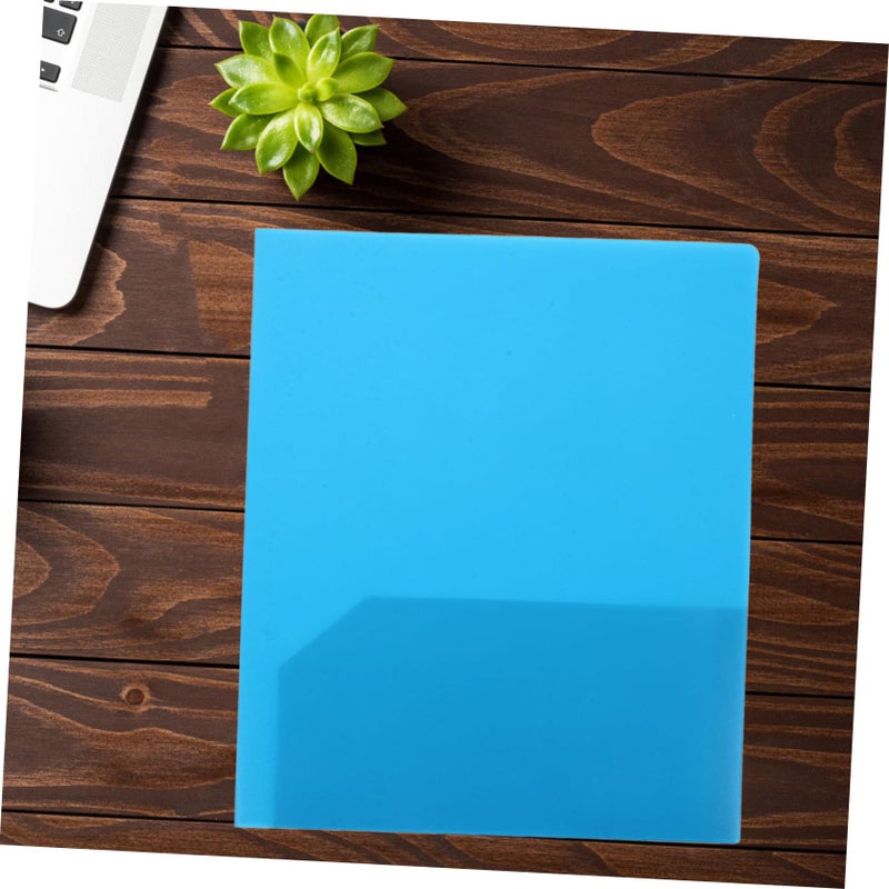 Blue 6 Pack Two Pocket Plastic Folders Double Pockets PP Document Organizer - Image 5