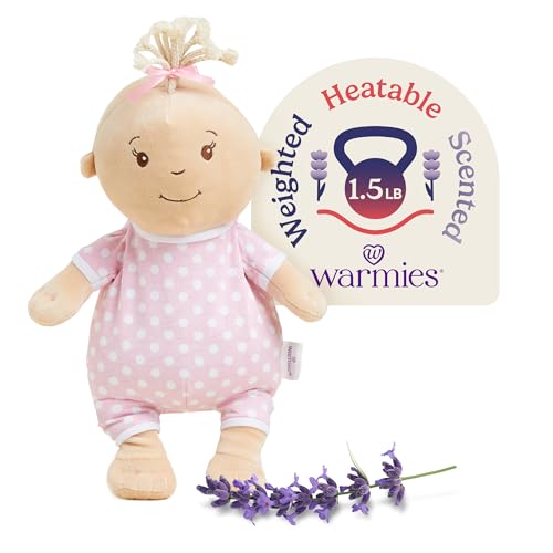 warmies Microwavable & Weighted Stuffed Animals, Baby Girl Lighter Skin - Heated Stuffed Animal Plushie for Warmth & Comfort - Soft Plush Toys for Adults & Children (Boys, Girls, Babies & Toddlers) - Image 1