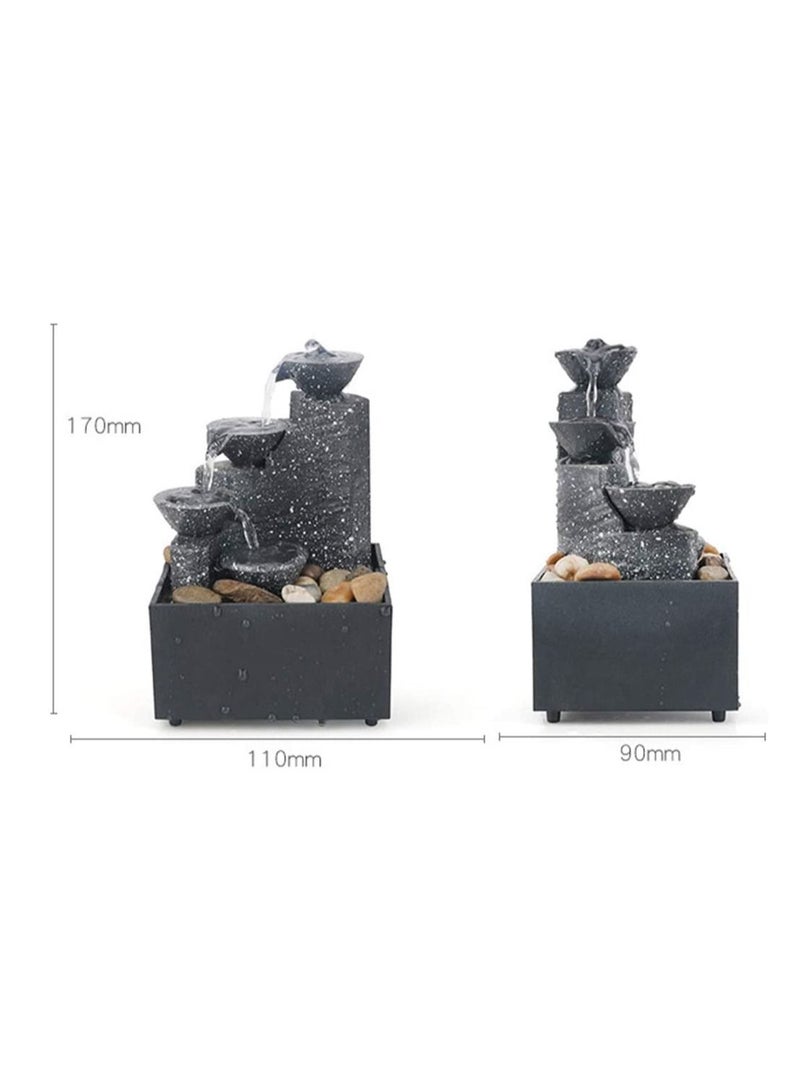 SYOSI Tabletop Fountain Creative Small Water Fountain Decor Zen Meditation Fountain Tabletop Water Fountain for Office, Desk - Image 5