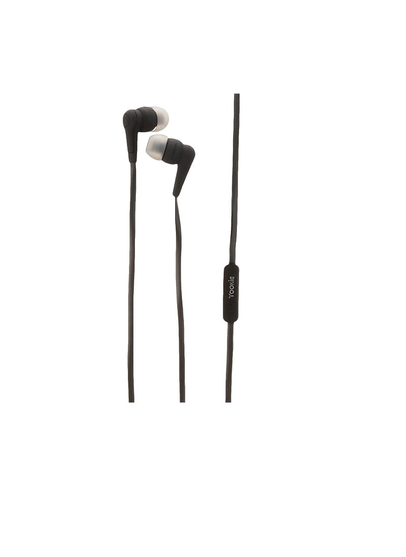 Yookie - Yookie YK15 Stereo In-Ear Wired Earphone With Microphone - Black - Image 1