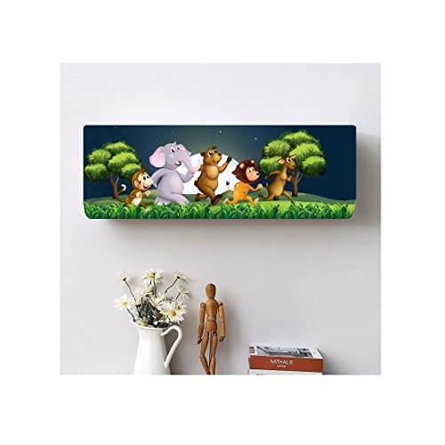 DARSHANAM WORLD Printed Air Conditioning Dust Cover Folding Designer Ac Cover for Indoor Split Ac 1.5 ton (97 x 31 x 21 .5 cm ) (JUNGLE SAFARI), Polyester - Image 2