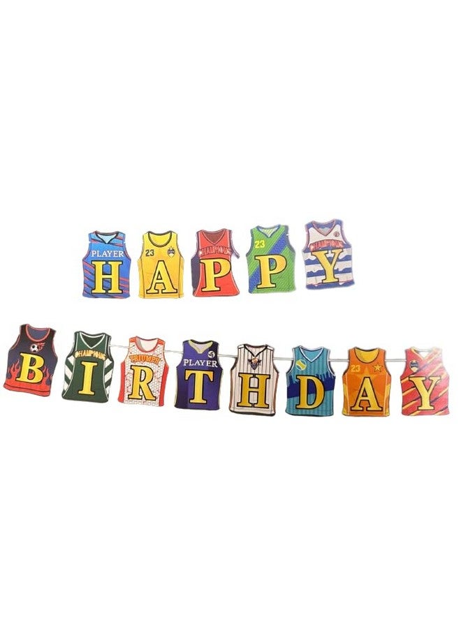 Party Port Happy Birthday Football Theme Jersey Birthday Banner for Theme Celebrations(Multicolour) - Image 4