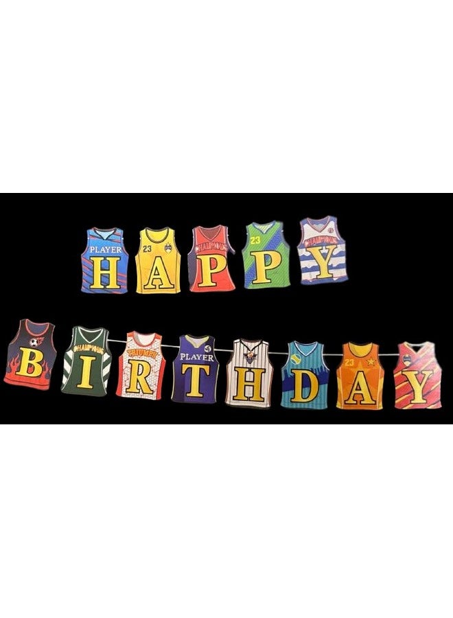 Party Port Happy Birthday Football Theme Jersey Birthday Banner for Theme Celebrations(Multicolour) - Image 5