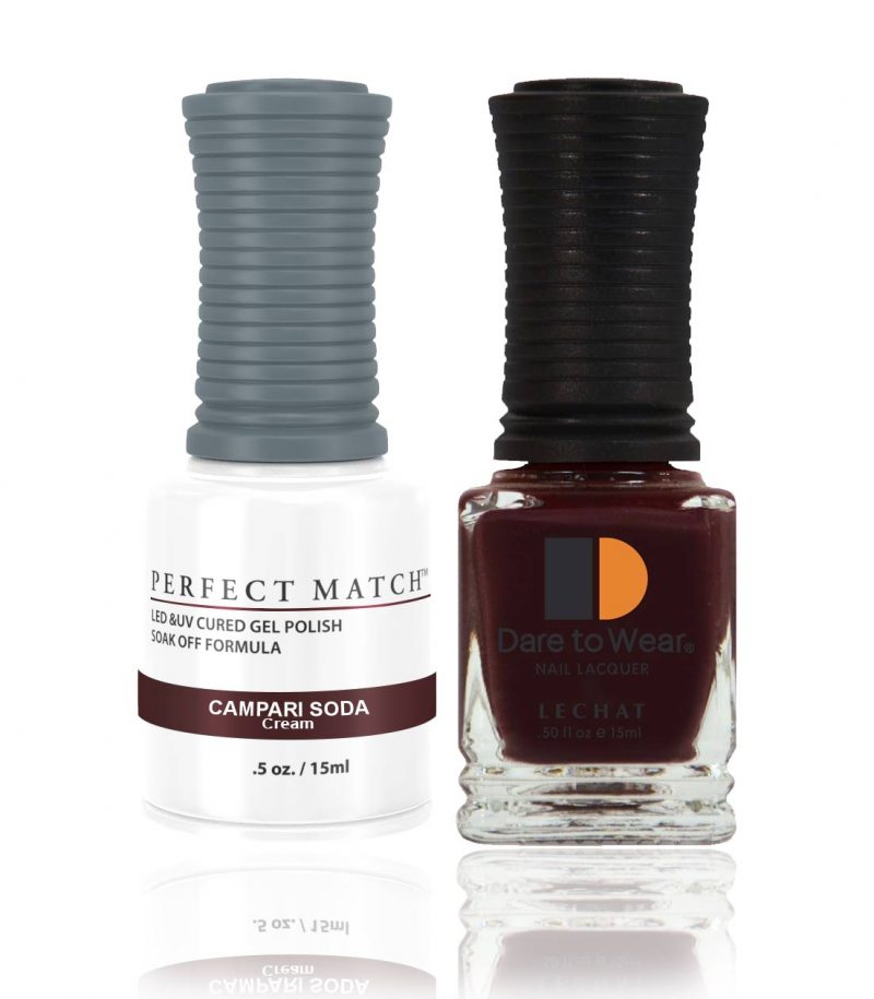 Lechat Perfect Match Gel Nail Polish 15ml Soak Off Long Lasting High Shine UV LED Gel Non Toxic Easy Application Wide Color Range for Manicure and Pedicure Campari Soda PMS29