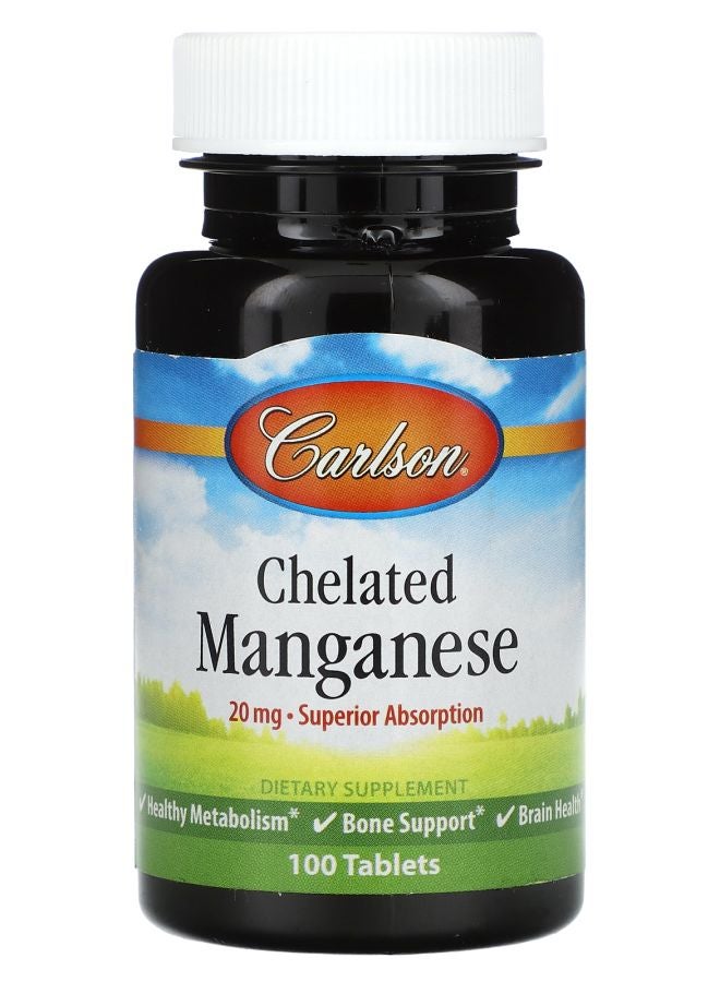 Chelated Manganese  20 mg  100 Tablets