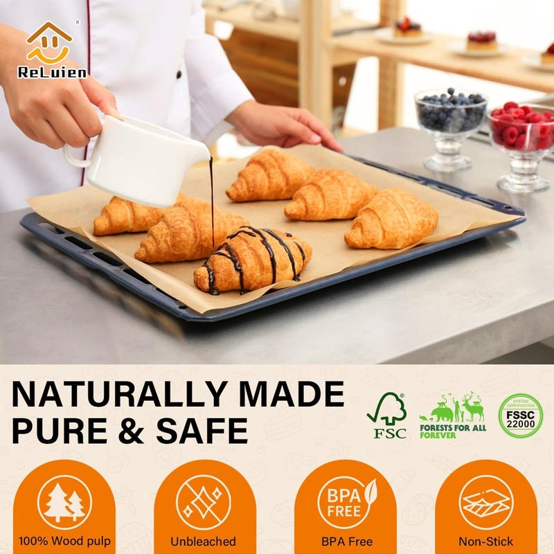 ReLuien Parchment Paper Sheets, 9x13 In Unbleached Non-Stick Parchment Paper for Baking, Grilling, Air Fryer, Steaming, and More,100PCS Baking Paper Perfect for Bread, Cakes, Cookies - Image 4