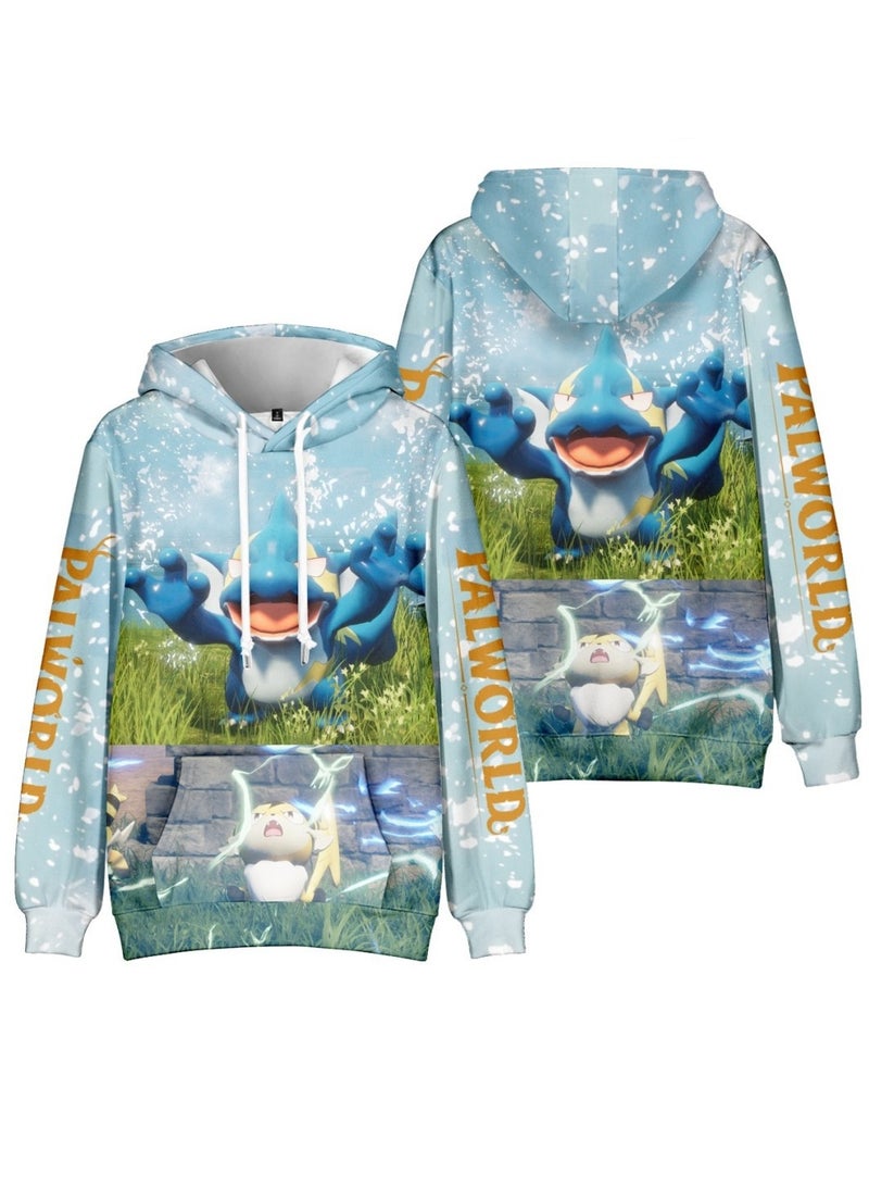 Palworld Phantom Pallu 3D digital print street trend hooded sweatshirt for Adults and Children - Image 3