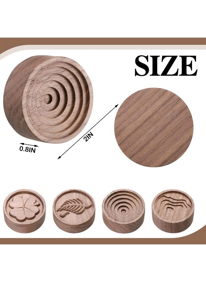 Zhehao 4 Packs Wood Car Essential Oil Diffuser Wooden Aromatherapy Round Car Oil Diffuser Essential Oil Diffuser Set for Home Office Bedroom Car Living Room Wardrobe Yoga Hall