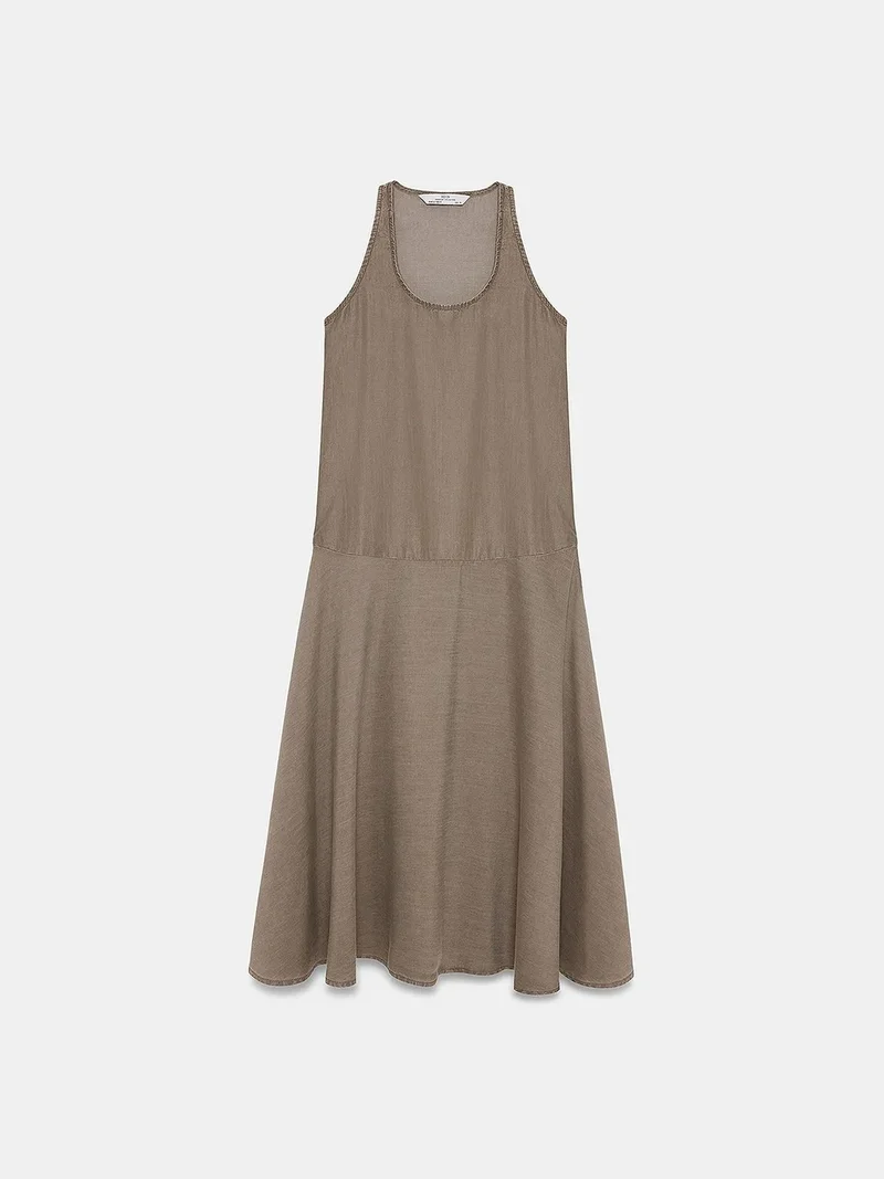ديلفين DILVIN Sleeveless Straight Maxi Dress