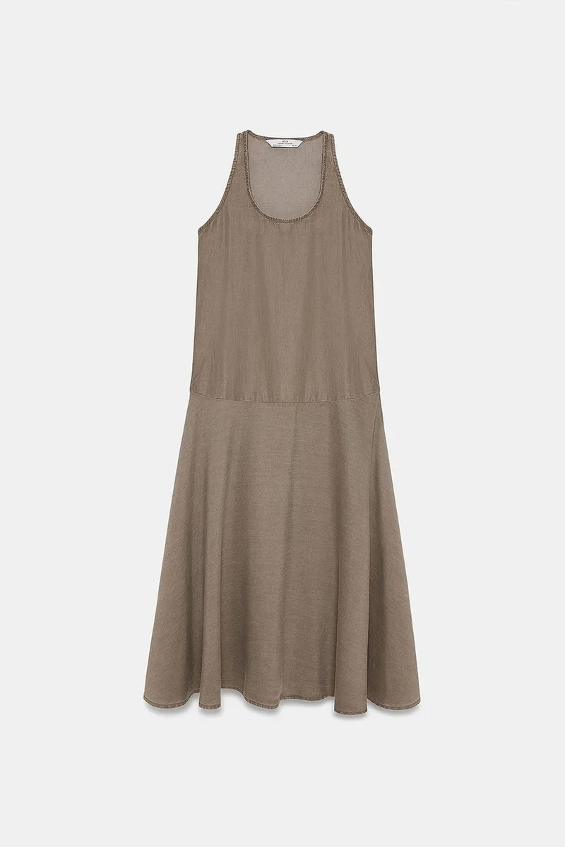 ديلفين DILVIN Sleeveless Straight Maxi Dress