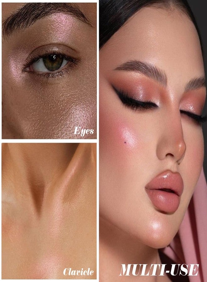 AMY'S DIARY Mauve Pink Shimmer Face Highlighter Makeup, PinkPurple Contour Powder Leaving a Lightweight & Healthy Radiance, Long Lasting Luminous Face Body Highlighter Makeup (#03 - Mauve Pink) - Image 3