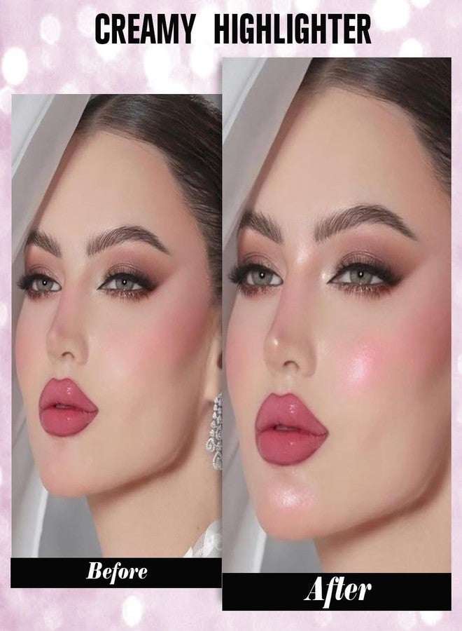 AMY'S DIARY Mauve Pink Shimmer Face Highlighter Makeup, PinkPurple Contour Powder Leaving a Lightweight & Healthy Radiance, Long Lasting Luminous Face Body Highlighter Makeup (#03 - Mauve Pink) - Image 4