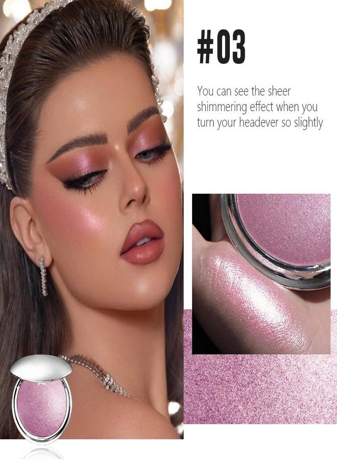 AMY'S DIARY Mauve Pink Shimmer Face Highlighter Makeup, PinkPurple Contour Powder Leaving a Lightweight & Healthy Radiance, Long Lasting Luminous Face Body Highlighter Makeup (#03 - Mauve Pink) - Image 2