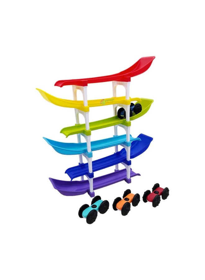 SANTALON Racer Ramp Toy with 4 Cars, 6 Ramps and Race Track for 1, 2, 3 Toddlers, and Above Age Boys & Girls - Educational and Relaxing toysVehicle Toys - Image 1